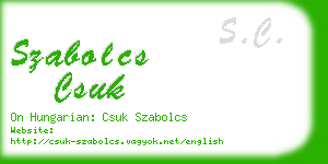 szabolcs csuk business card